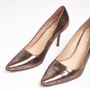 Cole Haan Metallic Snakeskin Pumps 65mm size 10m
